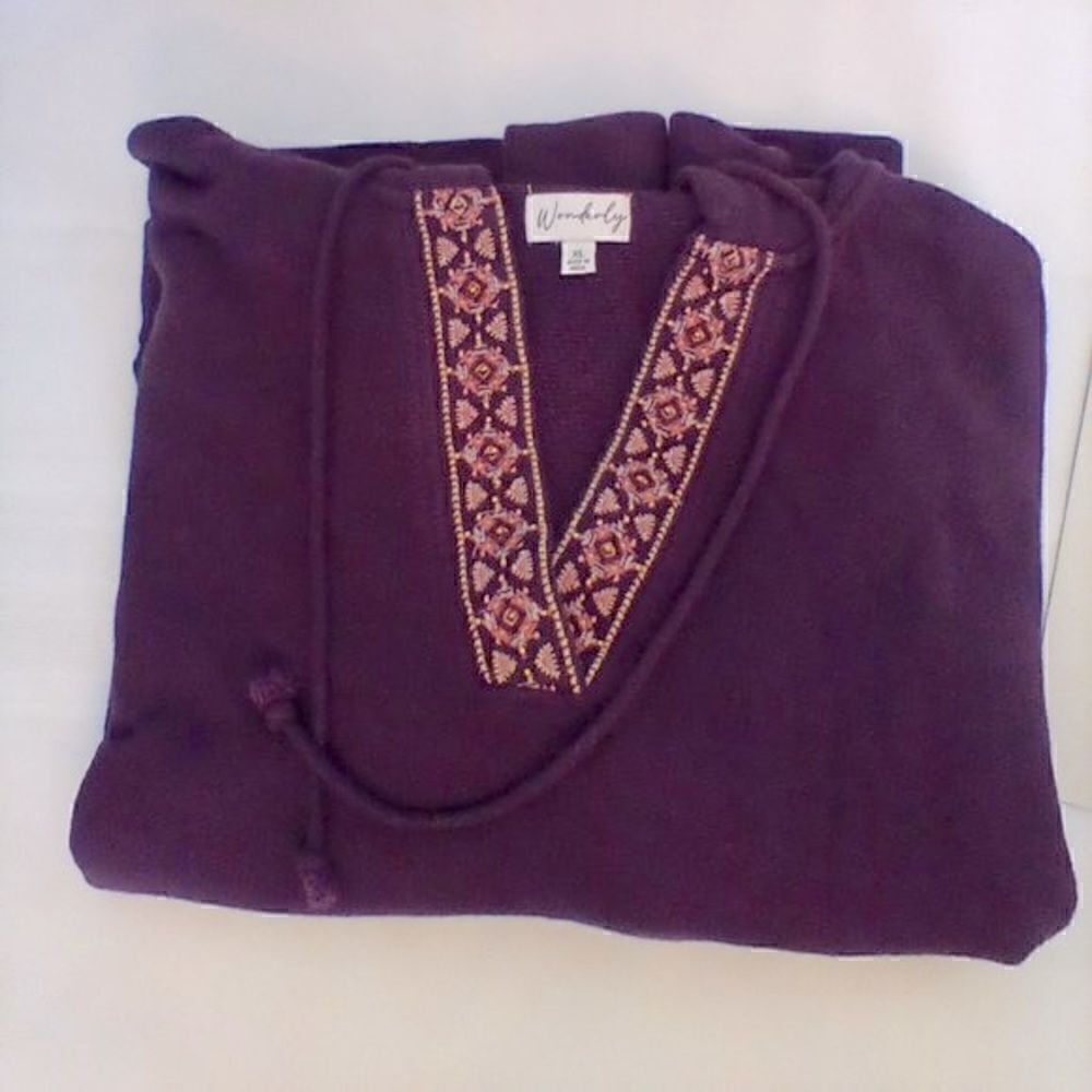 Wonderly Purple Aztec Sweater Hoodie - Size XL - Picture 5 of 7